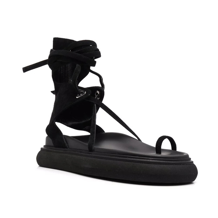 PUSSA Lace Up Gladiator Sandals