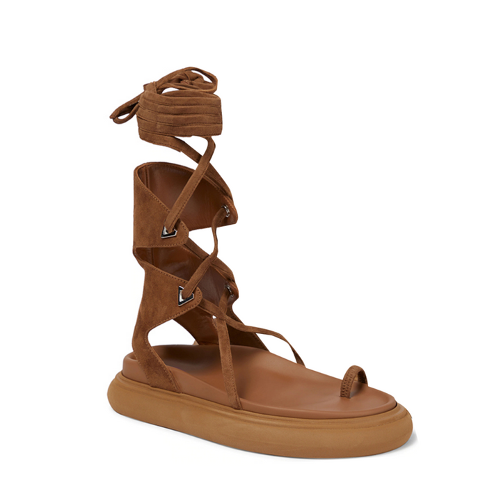 PUSSA Lace Up Gladiator Sandals