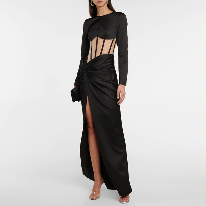 QUTCA See Through Evening Dress Gown
