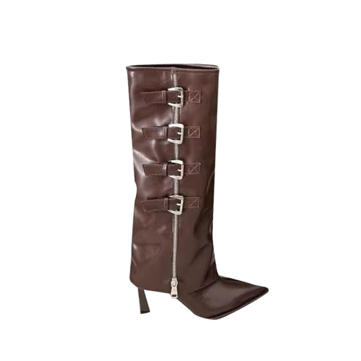 RAHEL Buckled Knee High Boots