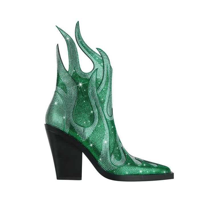 RAIKI Diamante Block Heel Ankle Boots