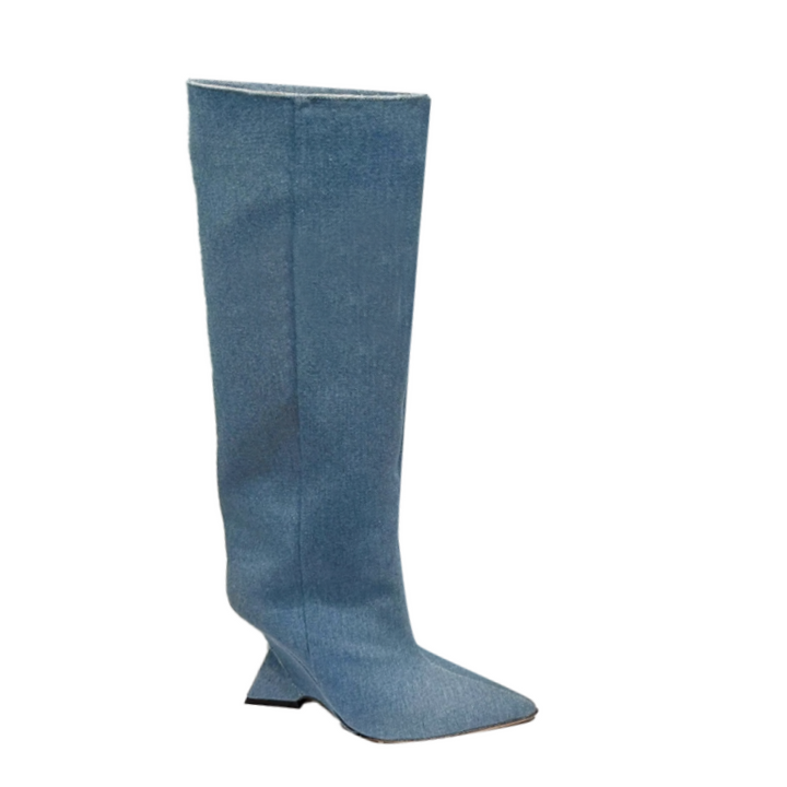 KUIZA Sculptured Heel Over The Knee Boots