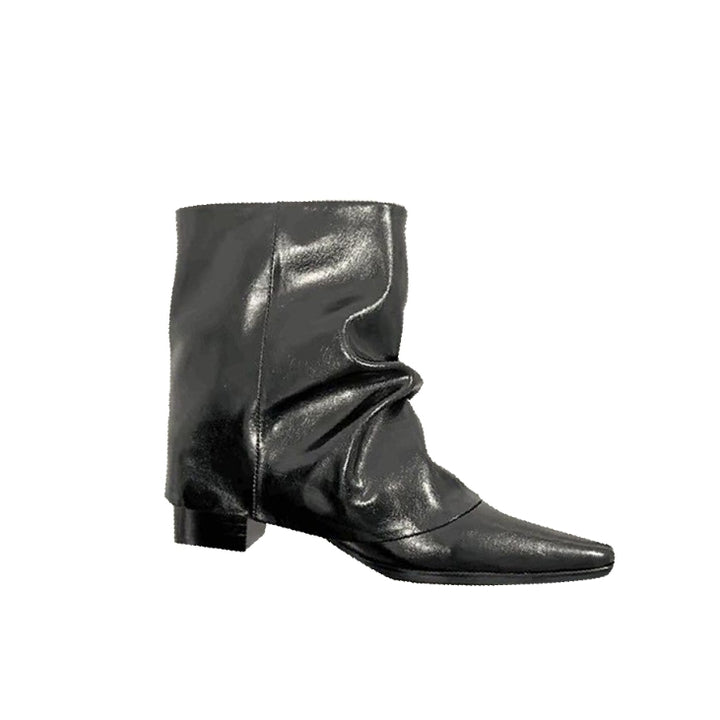 RALDE Block Heel Leather Ankle Boots