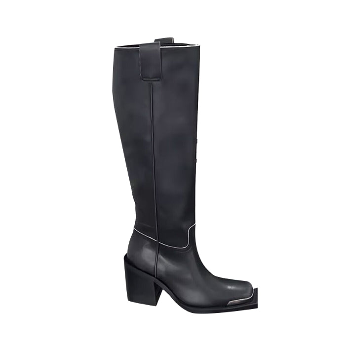 RALOU Metal Plated Knee High Boots