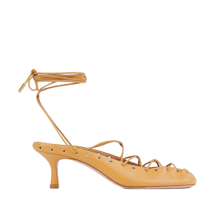 RANUD Lace Up Kitten Heel Sandals
