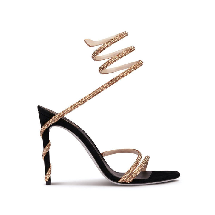 NAVYI Diamante Ankle Wrap High Heel Sandals - 9.5cm