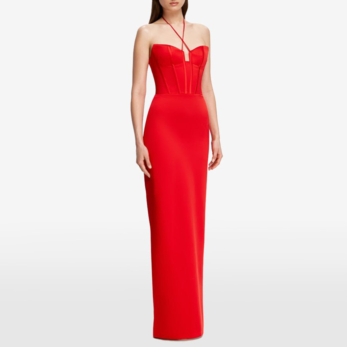 REMIU Halter Neck Evening Dress Gown