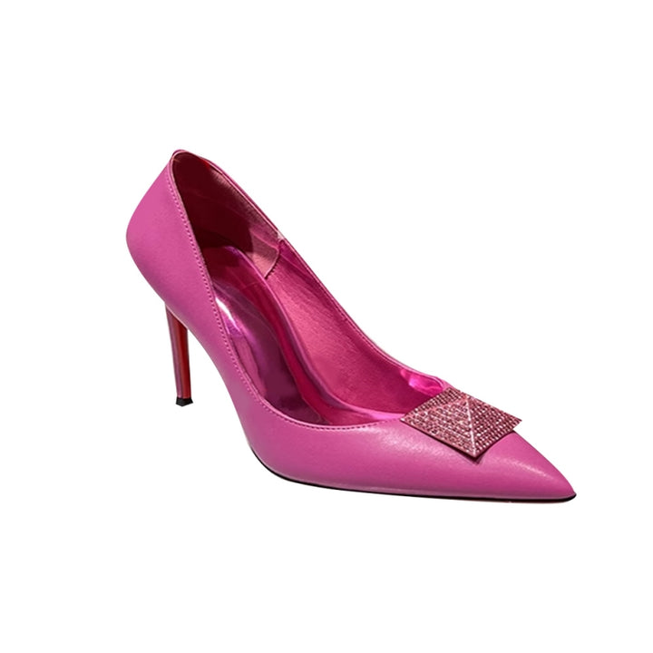 RENIA One Stud Mid Heel Pumps - 8cm