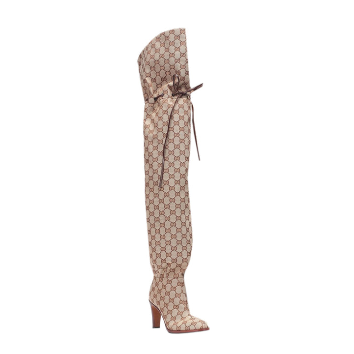 RIMGA Printed Lace Up Over The Knee Boots