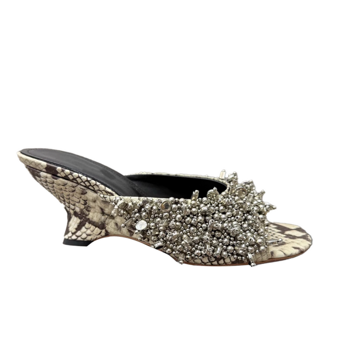 ROHET Beaded Wedged Heel Sandals