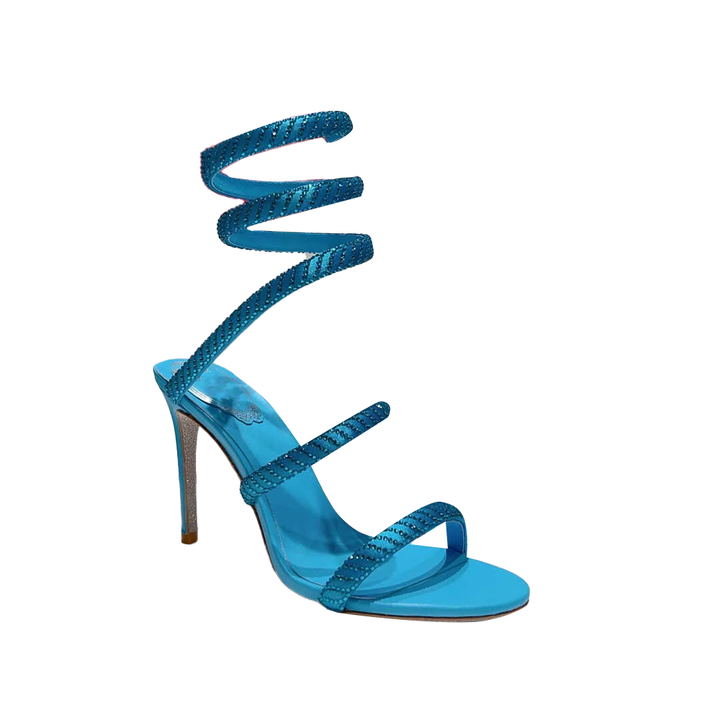 ROSCA Diamante Ankle Wrap High Heel Sandals