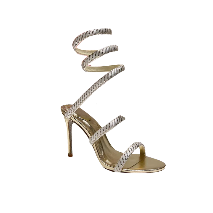 ROSCA Diamante Ankle Wrap High Heel Sandals