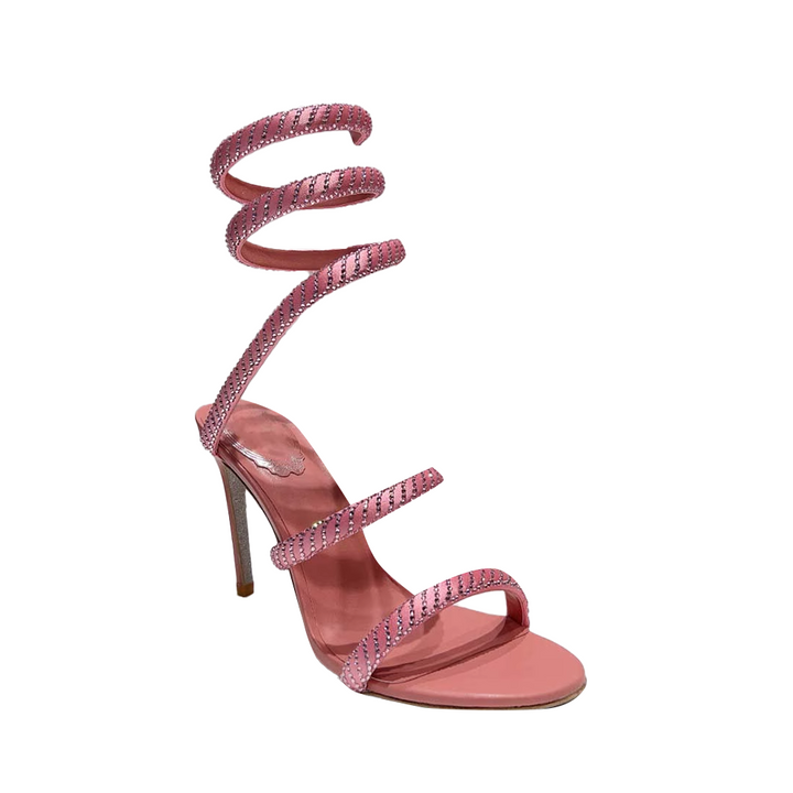 ROSCA Diamante Ankle Wrap High Heel Sandals