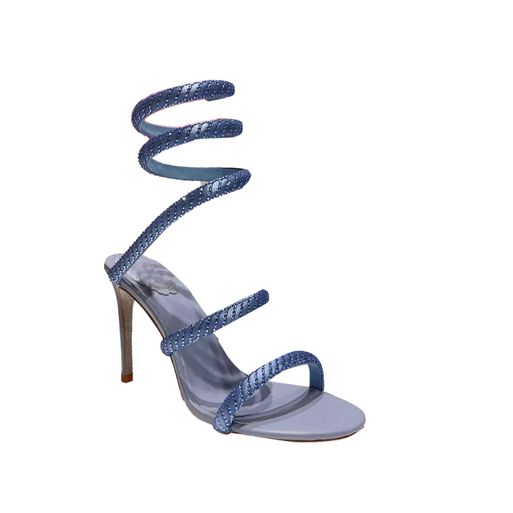 ROSCA Diamante Ankle Wrap High Heel Sandals
