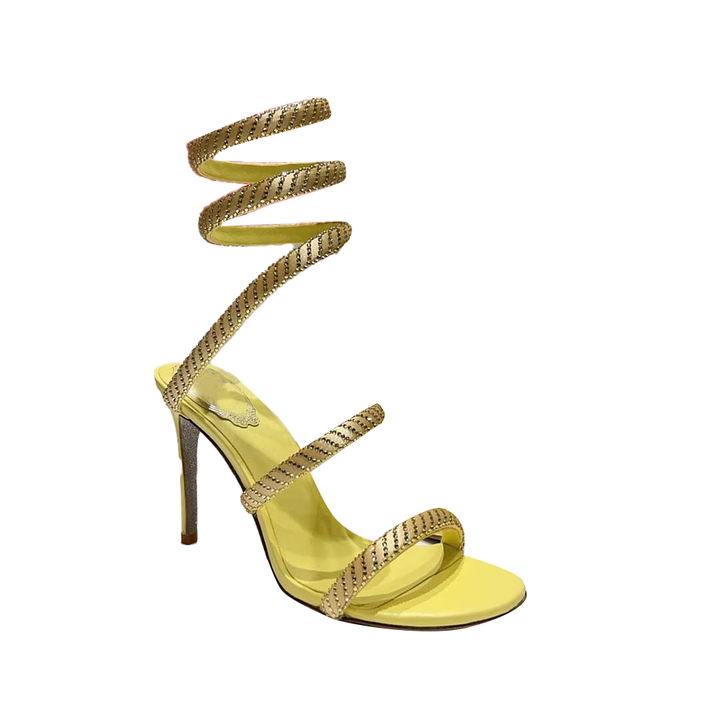 ROSCA Diamante Ankle Wrap High Heel Sandals