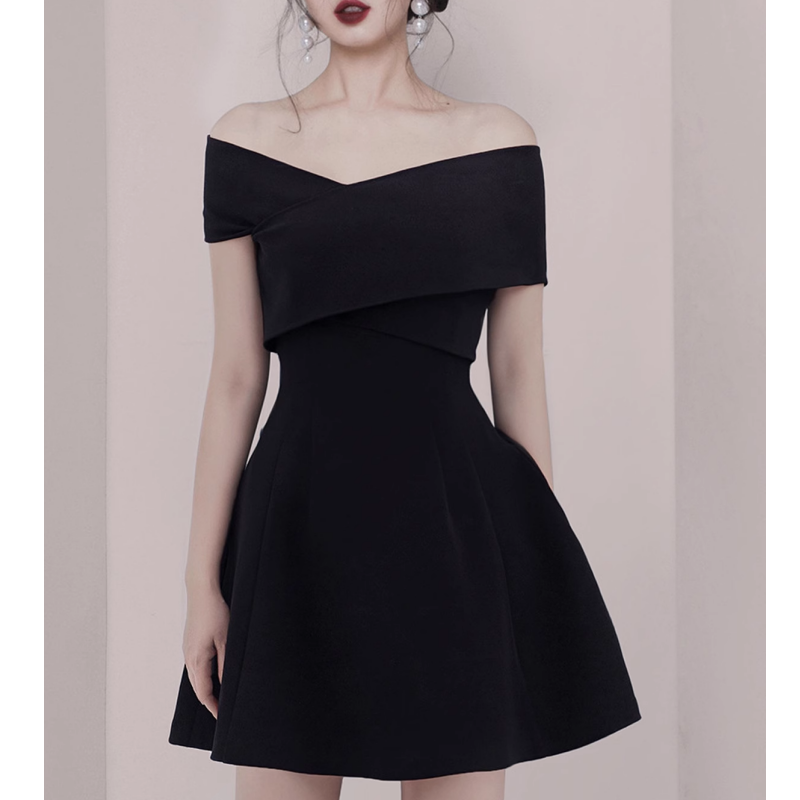 ROTME Off-Shoulder Mini Evening Dress Gown