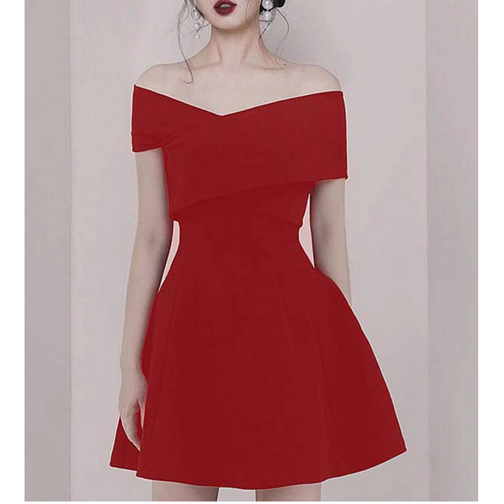 ROTME Off-Shoulder Mini Evening Dress Gown