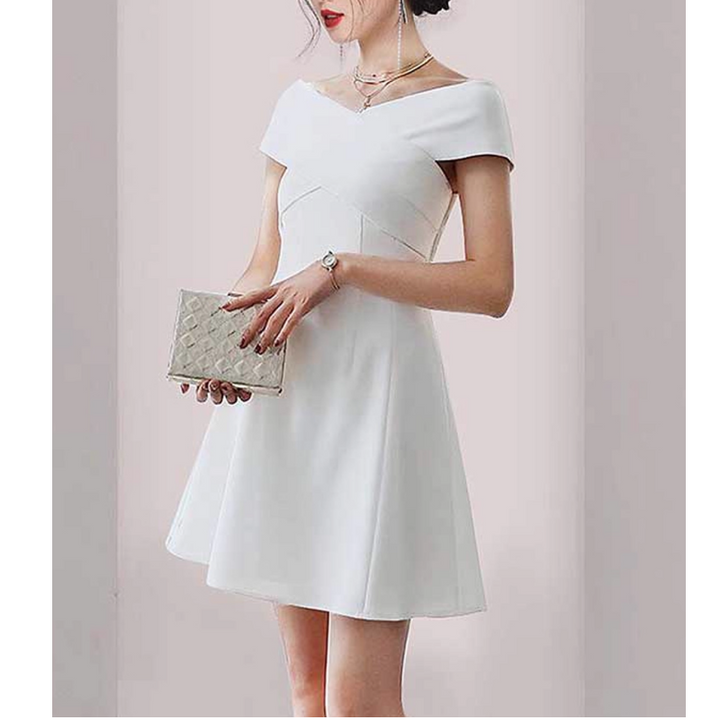 ROTME Off-Shoulder Mini Evening Dress Gown