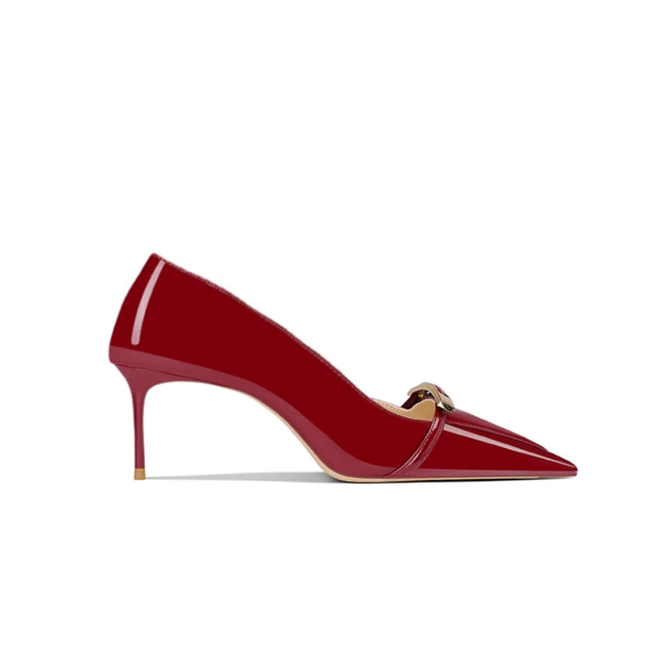 ROVUA Metal Embellished Mid Heel Pumps - 6cm