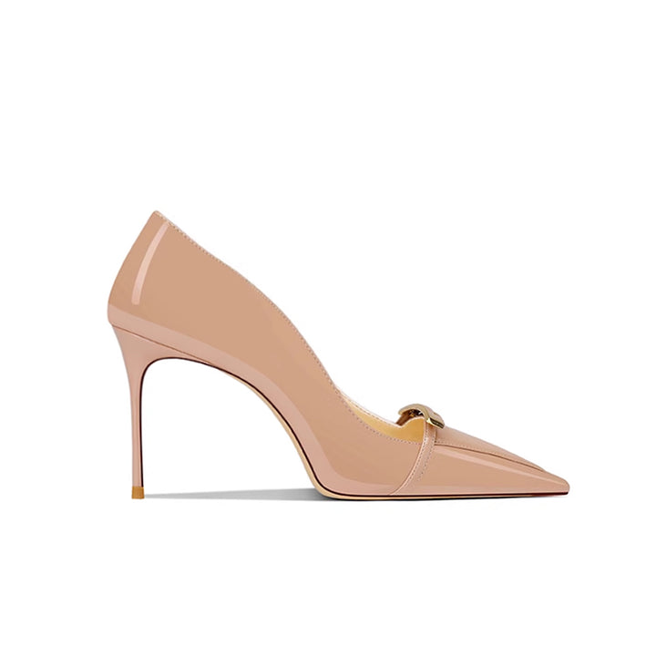 ROVUA Metal Embellished Mid Heel Pumps - 8cm