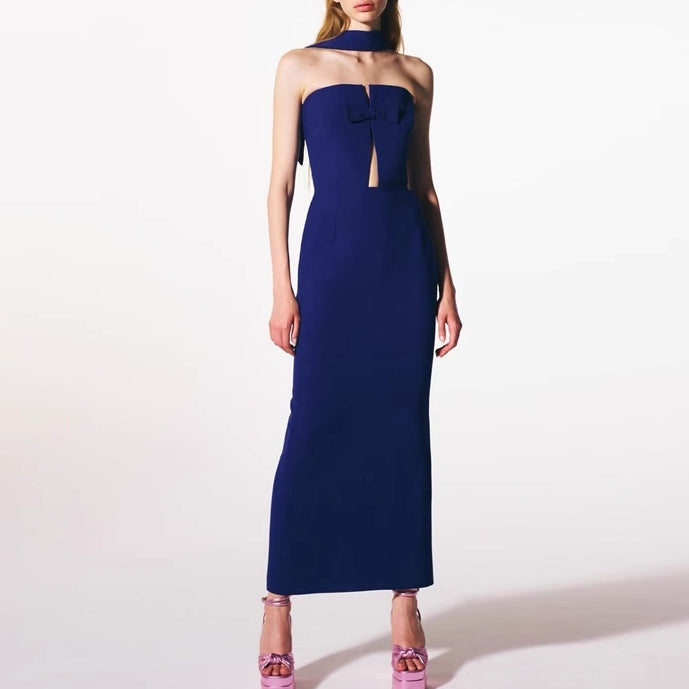 RUBEC Cut Out Evening Dress Gown