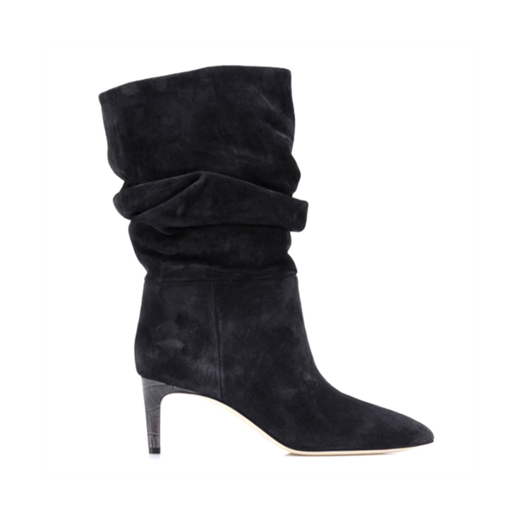 RUEFA Suede Mid Heel Ankle Boots