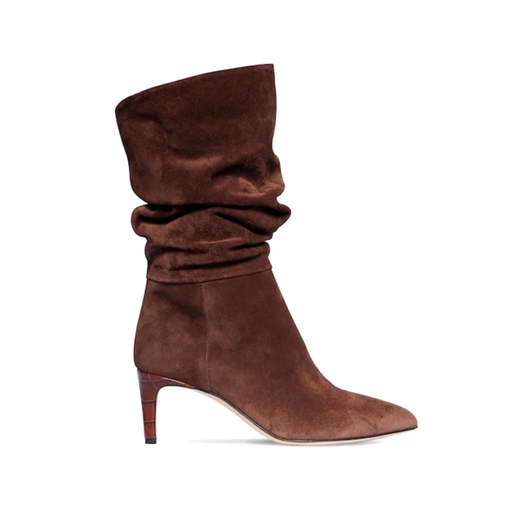 RUEFA Suede Mid Heel Ankle Boots