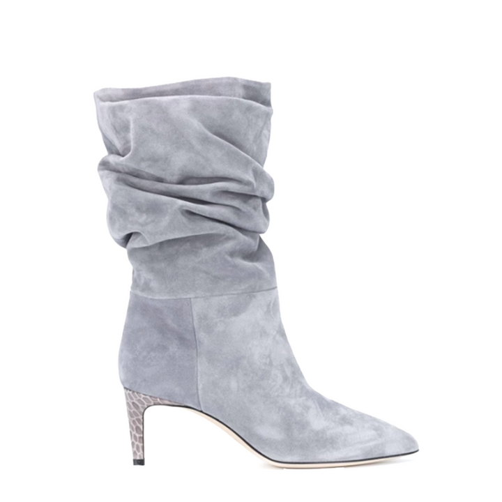 RUEFA Suede Mid Heel Ankle Boots