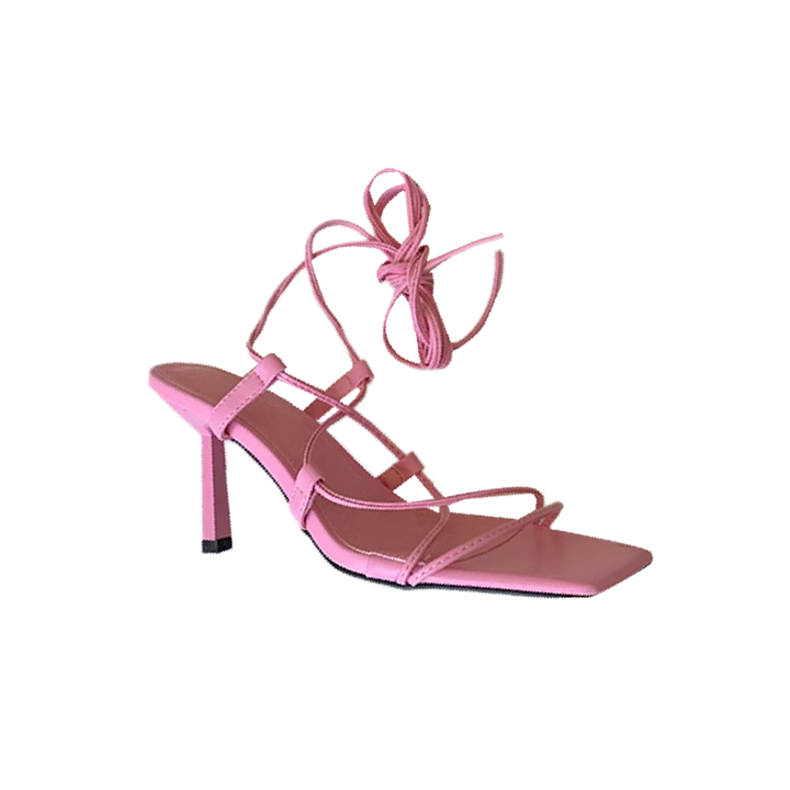 RUICT Lace Up Mid Heel Gladiator Sandals