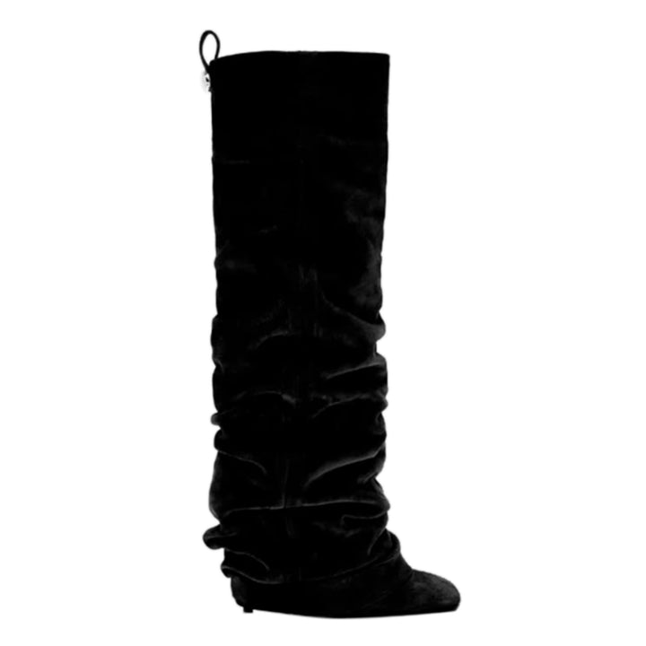 RULEN Stiletto Heel Slouchy Knee High Boots