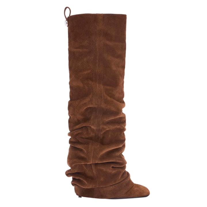 RULEN Stiletto Heel Slouchy Knee High Boots