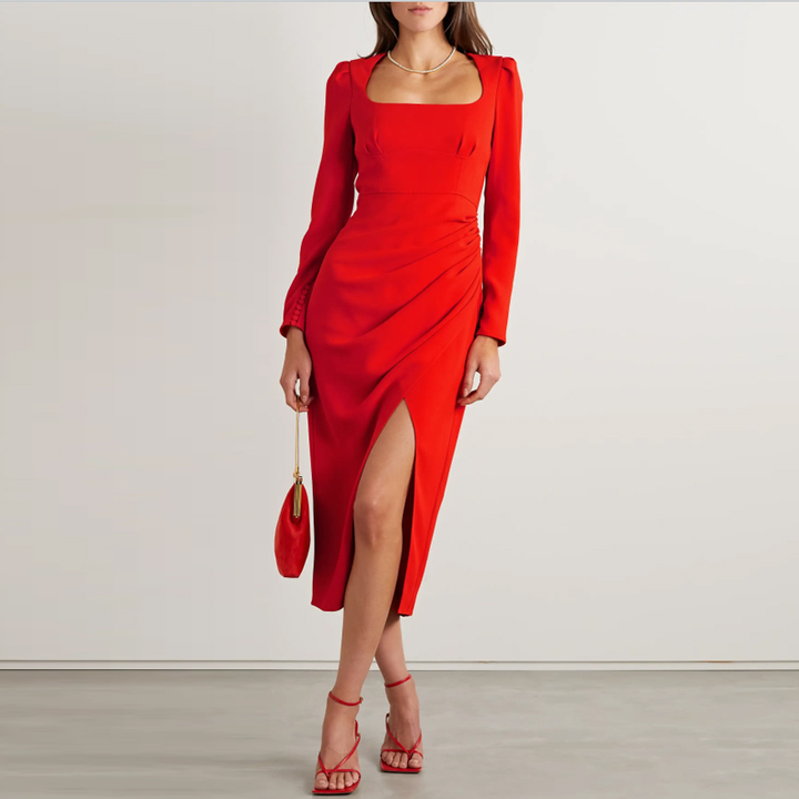 RUNBO Long Sleeves Slip Evening Dress Gown
