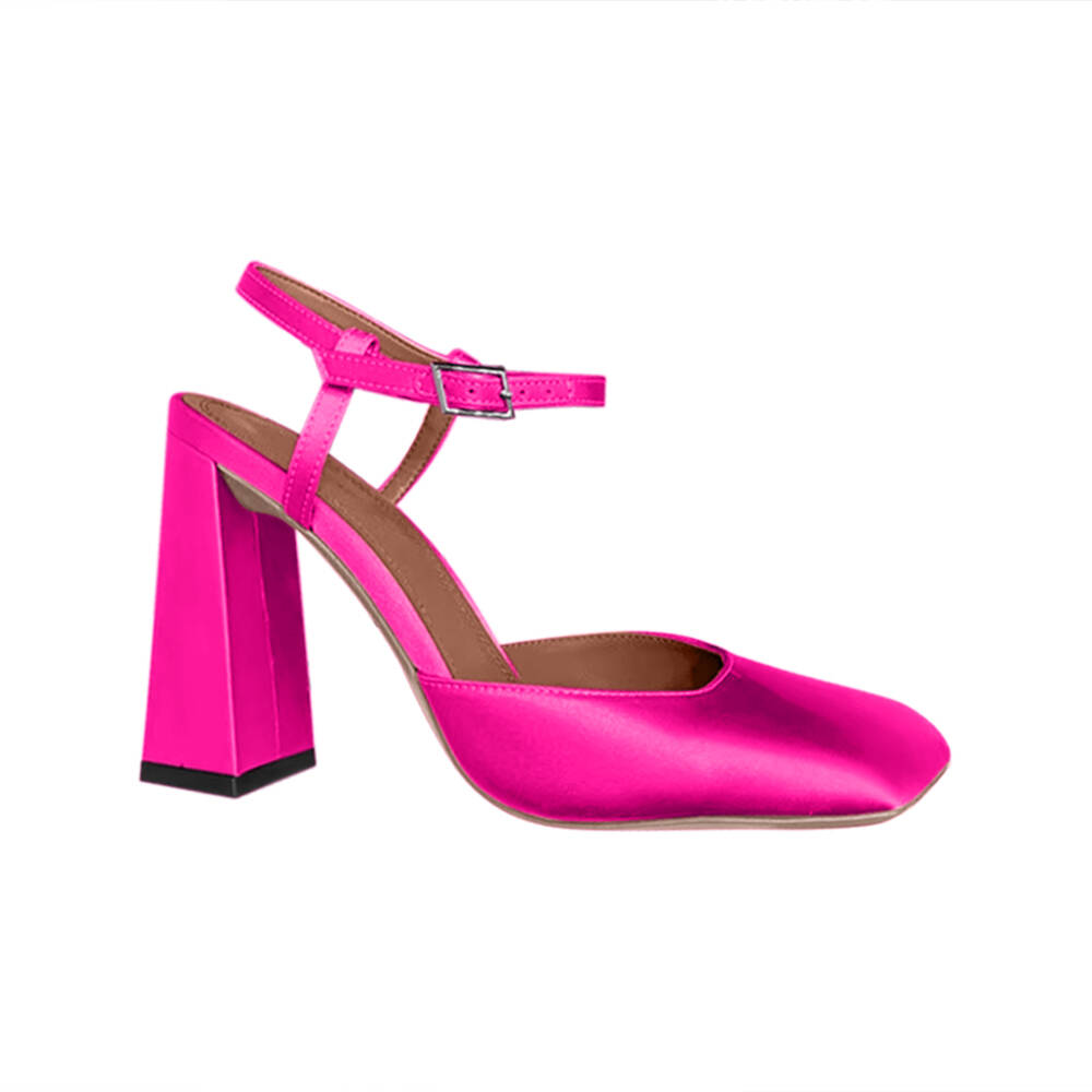 RUVCI Ankle Strap Block Heel Sandals