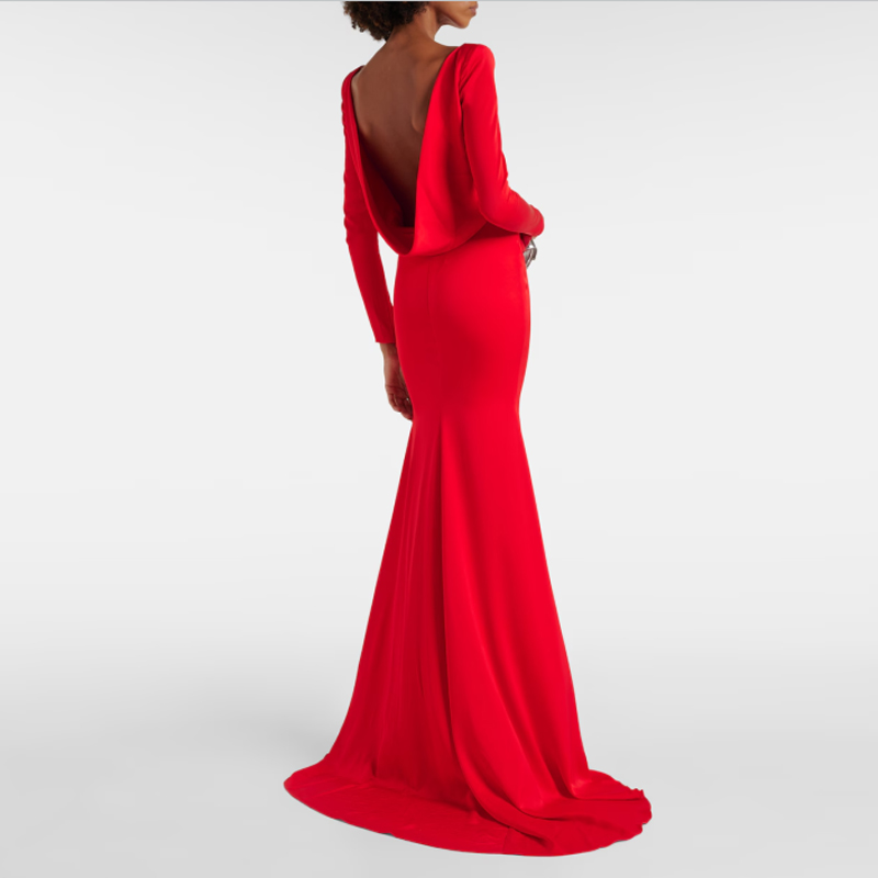 Red SABNI Backless Maxi Evening Dress Gown