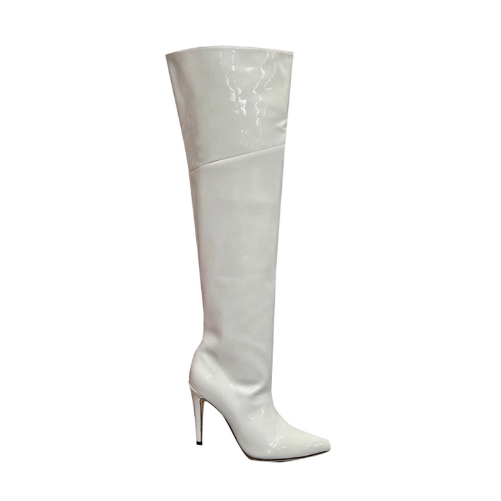 SAKIR Patent Leather High Heel Over The Knee Boots