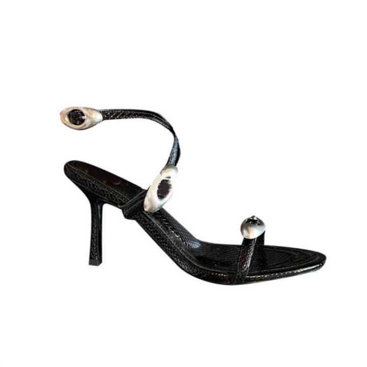 SANBE Metal Embellished Mid Heel Sandals