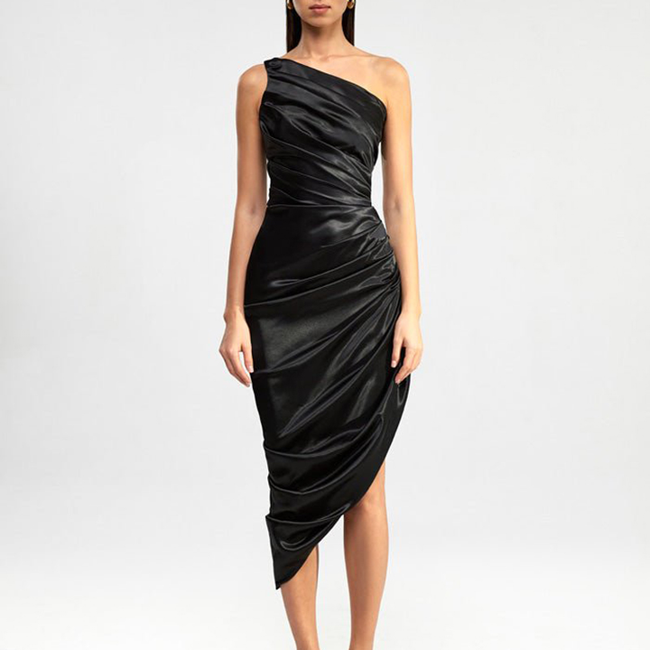 SARUV Asymmetric Hem Evening Dress Gown