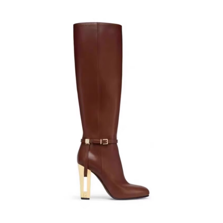 SEKIL Cut Out Heel Knee High Boots