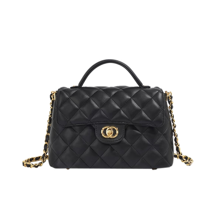 SENVT Metal Lock Quilted Cross Body Bag