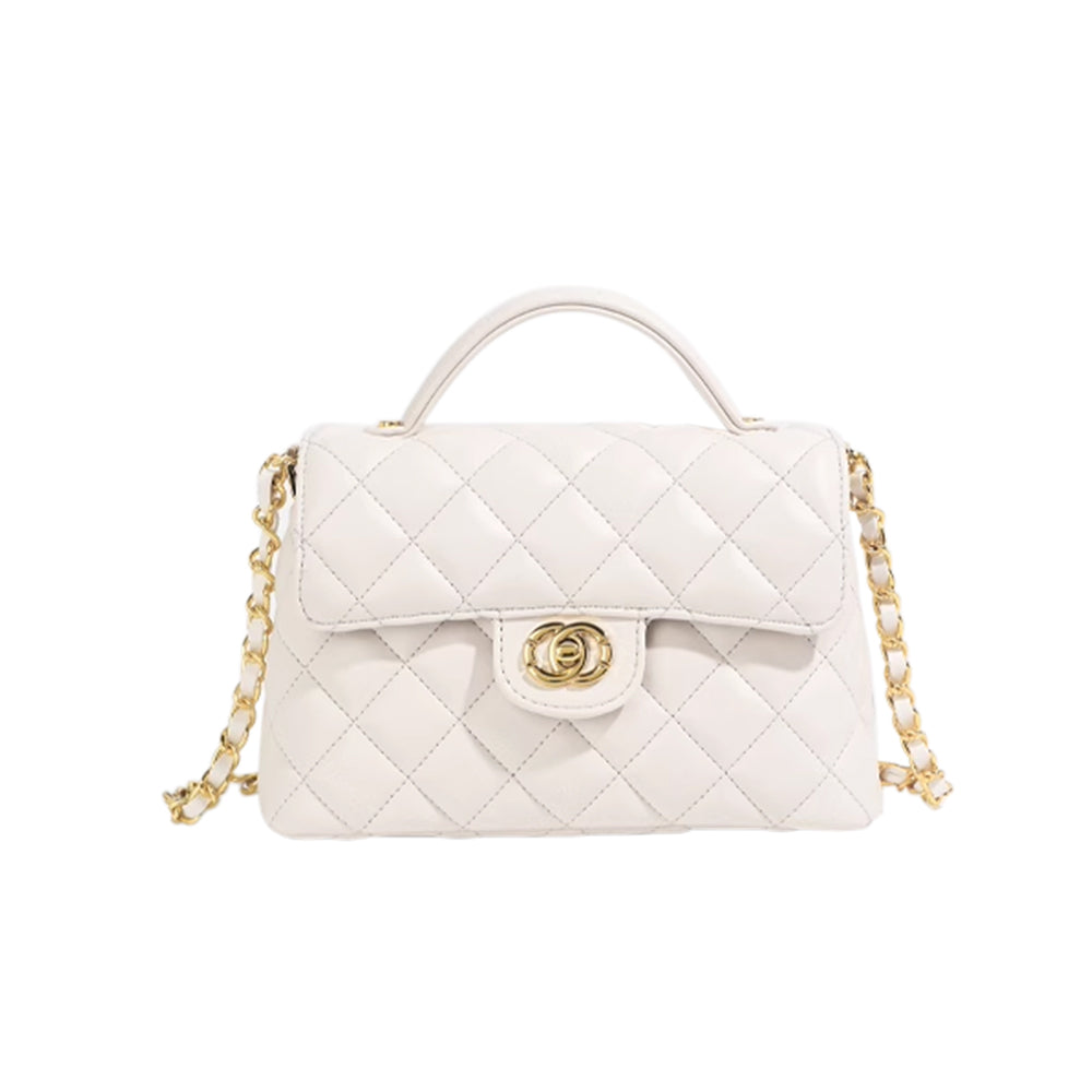 SENVT Metal Lock Quilted Cross Body Bag