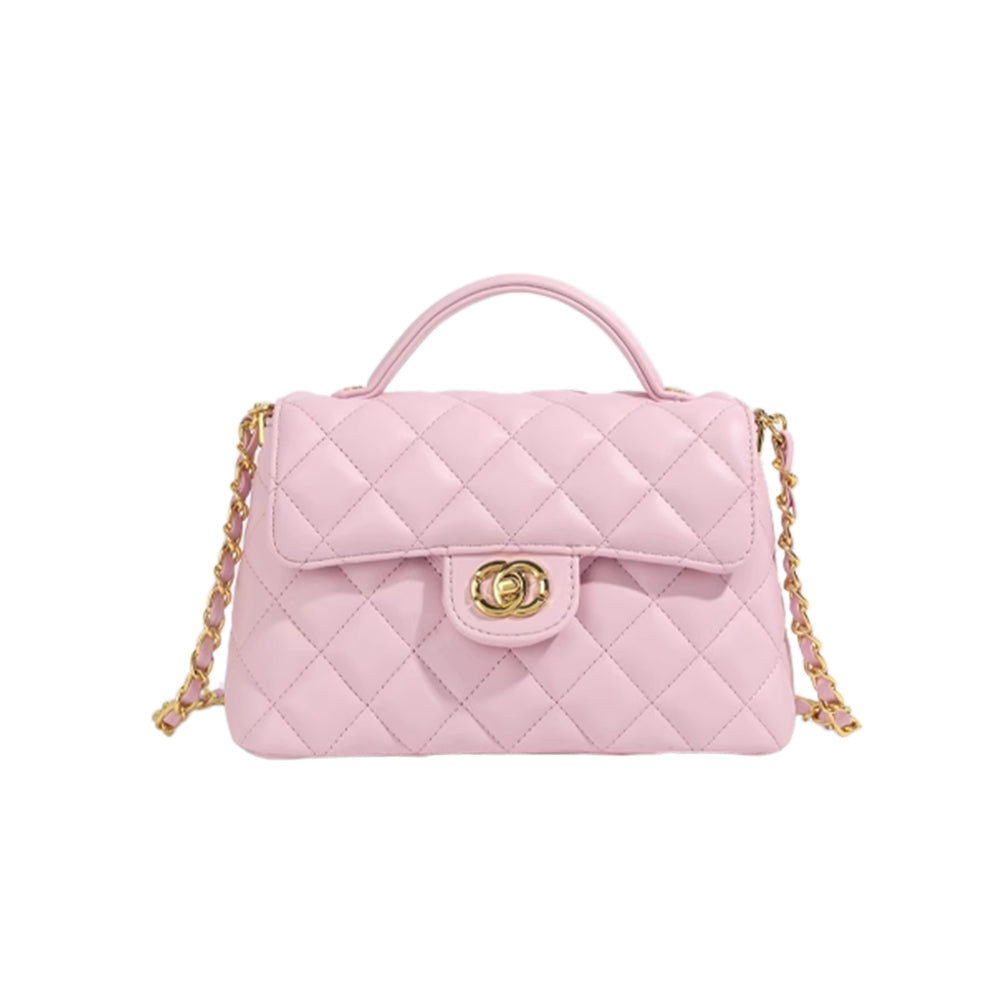 SENVT Metal Lock Quilted Cross Body Bag