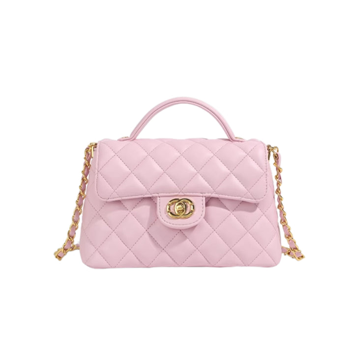 SENVT Metal Lock Quilted Cross Body Bag