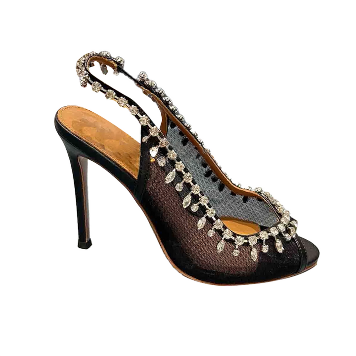 SGCAN Diamante Mesh High Heel Sandals