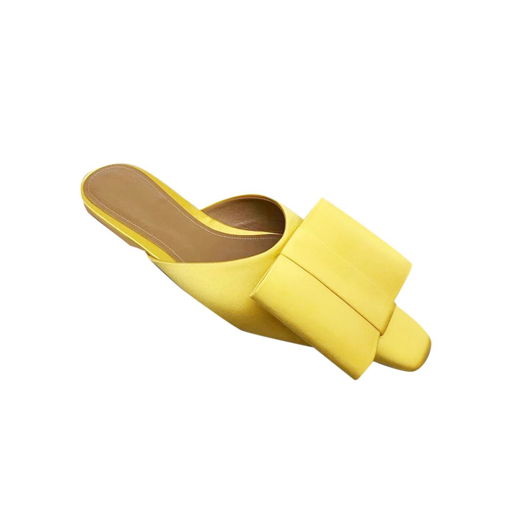SIDIN Bow Satin Slippers Slides