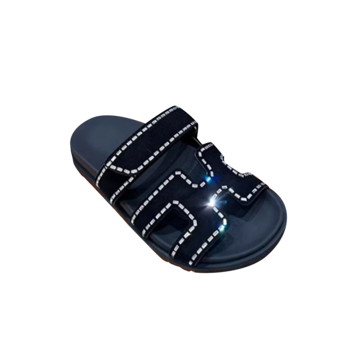 HESIE Diamante Flat Slippers Slides