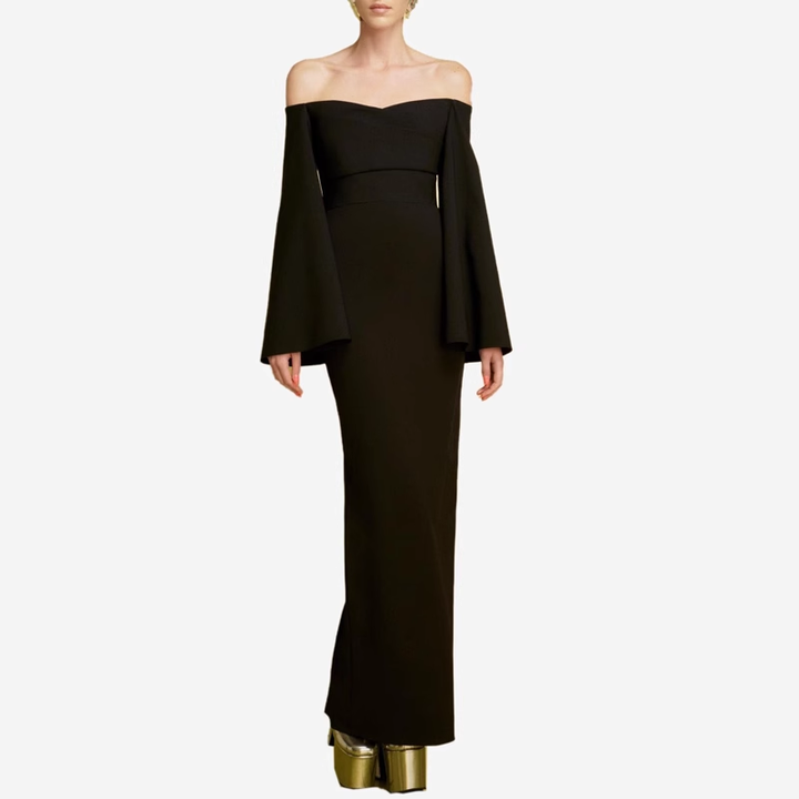 SLAUS Off-Shoulder Evening Dress Gown