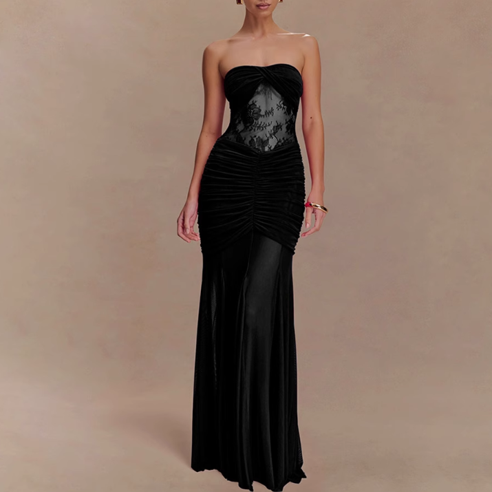 SLEVA Tube See-Through Evening Dress Gown