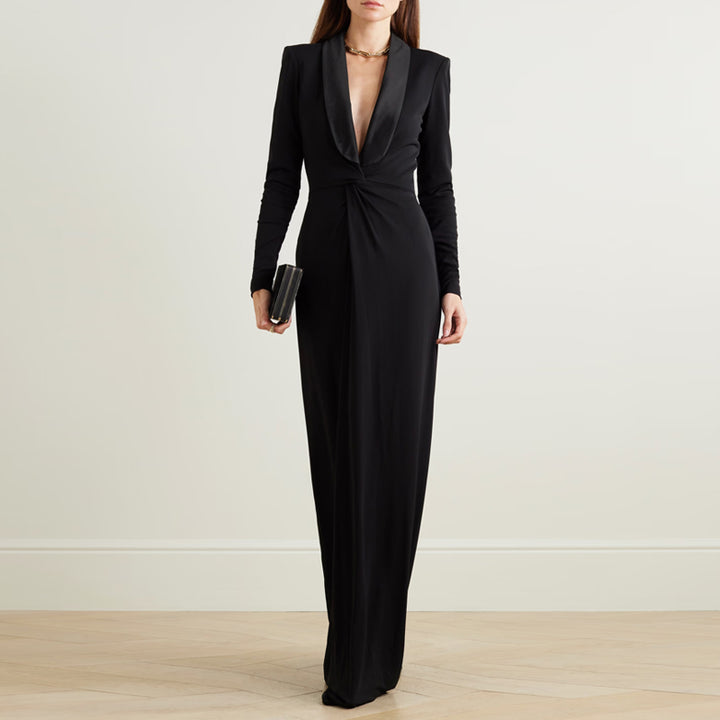 SOVET Deep V Evening Dress Gown