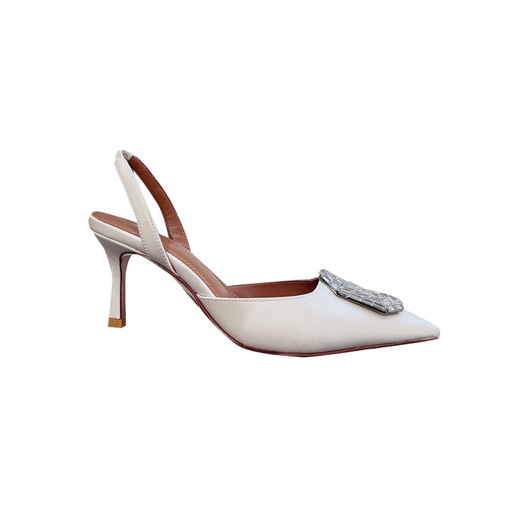 SRANU Diamante Buckled Mid Heel Sandals - 7cm