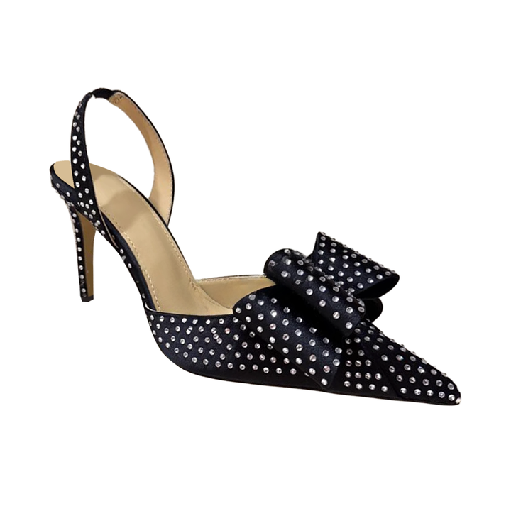 SUDTO Diamante Bow High Heel Sandals